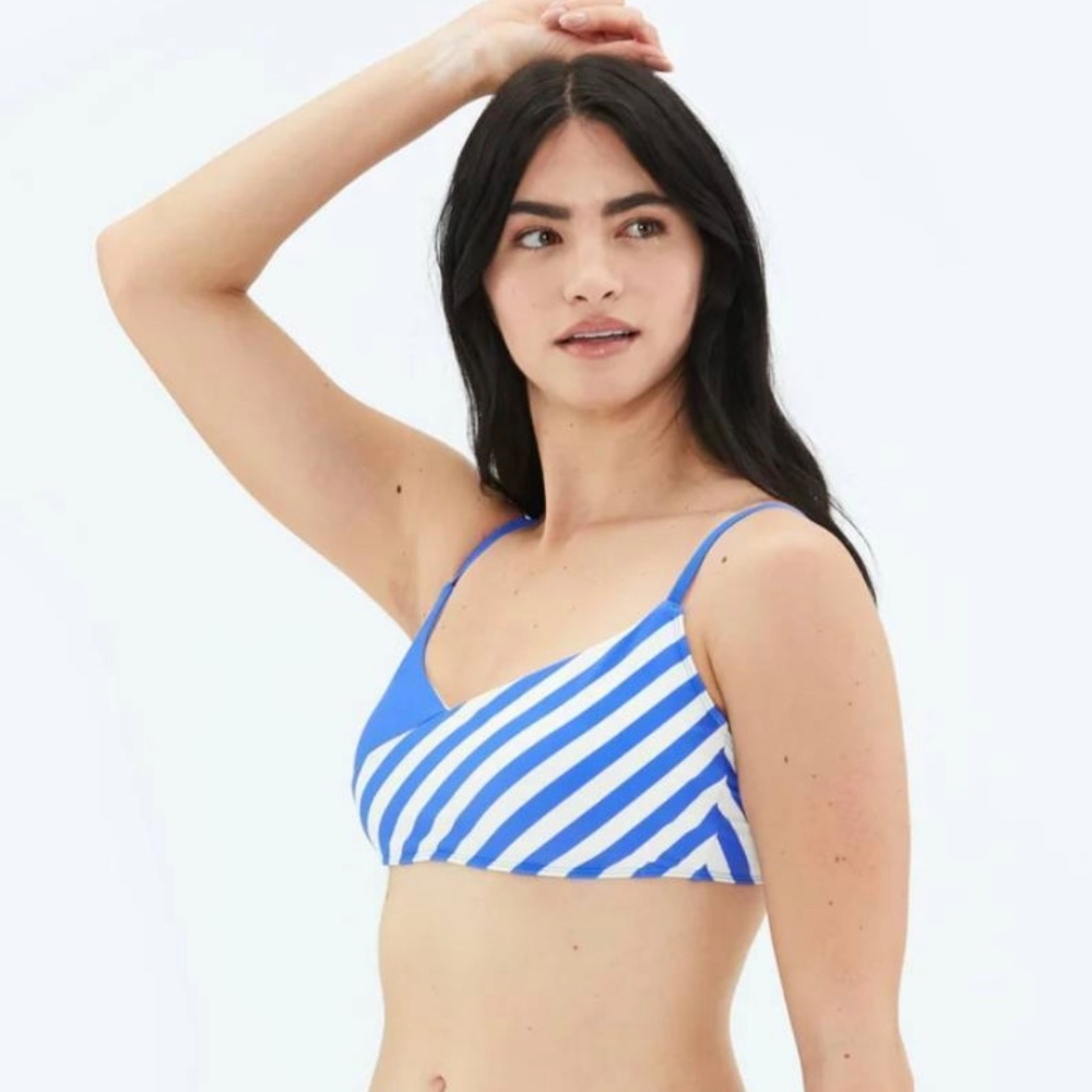 SummerSalt, The Marina Bikini Top, White and Red Striped Bikini Top, Size 4